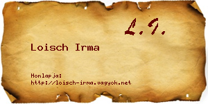 Loisch Irma névjegykártya
